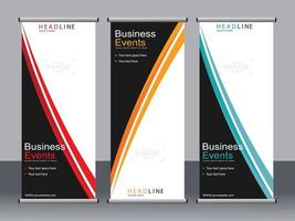 Business-Banner-Roll-up-Set Standee-Banner-Vorlage. vektor