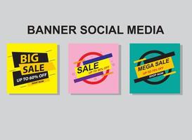 Set Banner Social Media Post Design, modernes Banner. vektor