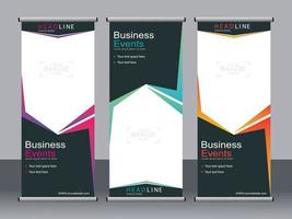 Business-Banner-Roll-up-Set Standee-Banner-Vorlage. vektor