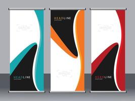 Business-Banner-Roll-up-Set Standee-Banner-Vorlage. vektor