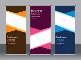 Business-Banner-Roll-up-Set Standee-Banner-Vorlage. vektor