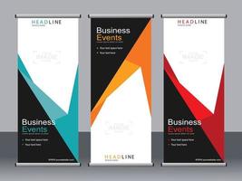 Business-Banner-Roll-up-Set Standee-Banner-Vorlage. vektor