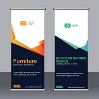 business banner roll up set standee banner mall. vektor