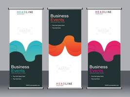 Business-Banner-Roll-up-Set Standee-Banner-Vorlage. vektor