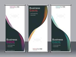 Business-Banner-Roll-up-Set Standee-Banner-Vorlage. vektor