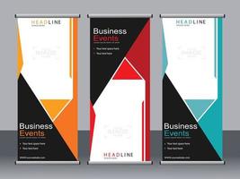 business banner roll up set standee banner mall. vektor