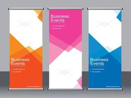 business banner roll up set standee banner mall. vektor