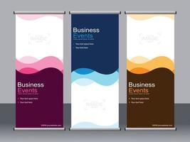 Business-Banner-Roll-up-Set Standee-Banner-Vorlage. vektor