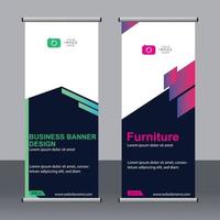 Business-Banner-Roll-up-Set Standee-Banner-Vorlage. vektor