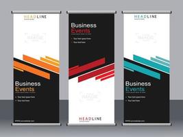 business banner roll up set standee banner mall. vektor