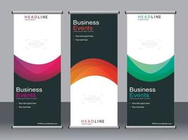 Business-Banner-Roll-up-Set Standee-Banner-Vorlage. vektor