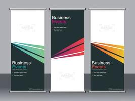 Business-Banner-Roll-up-Set Standee-Banner-Vorlage. vektor