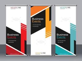 business banner roll up set standee banner mall. vektor