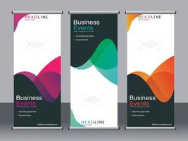 Business-Banner-Roll-up-Set Standee-Banner-Vorlage. vektor