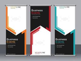 business banner roll up set standee banner mall. vektor