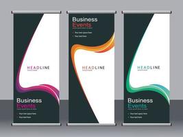 Business-Banner-Roll-up-Set Standee-Banner-Vorlage. vektor