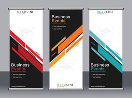 Business-Banner-Roll-up-Set Standee-Banner-Vorlage. vektor