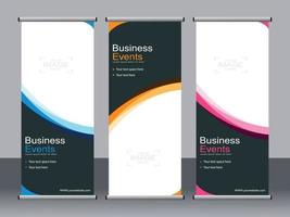 Business-Banner-Roll-up-Set Standee-Banner-Vorlage. vektor