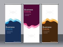 business banner roll up set standee banner mall. vektor