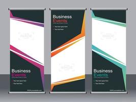 Business-Banner-Roll-up-Set Standee-Banner-Vorlage. vektor