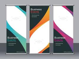 Business-Banner-Roll-up-Set Standee-Banner-Vorlage. vektor