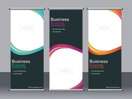 Business-Banner-Roll-up-Set Standee-Banner-Vorlage. vektor