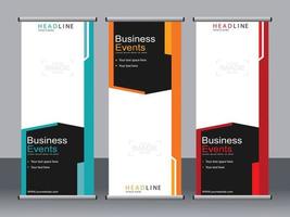 Business-Banner-Roll-up-Set Standee-Banner-Vorlage. vektor