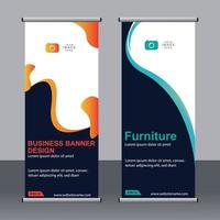 Business-Banner-Roll-up-Set Standee-Banner-Vorlage. vektor