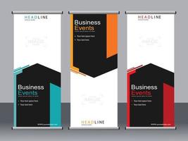 business banner roll up set standee banner mall. vektor