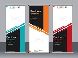 Business-Banner-Roll-up-Set Standee-Banner-Vorlage. vektor