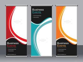 Business-Banner-Roll-up-Set Standee-Banner-Vorlage. vektor