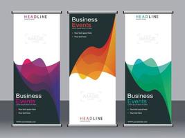 business banner roll up set standee banner mall. vektor