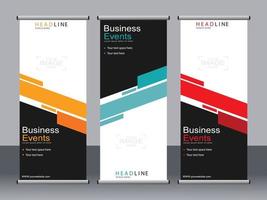 Business-Banner-Roll-up-Set Standee-Banner-Vorlage. vektor