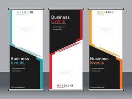 Business-Banner-Roll-up-Set Standee-Banner-Vorlage. vektor