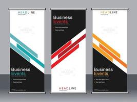 Business-Banner-Roll-up-Set Standee-Banner-Vorlage. vektor