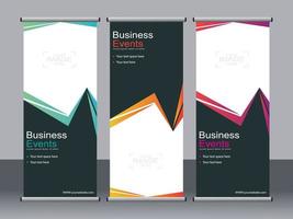 Business-Banner-Roll-up-Set Standee-Banner-Vorlage. vektor