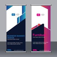 Business-Banner-Roll-up-Set Standee-Banner-Vorlage. vektor