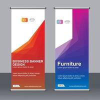 Business-Banner-Roll-up-Set Standee-Banner-Vorlage. vektor