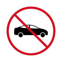 förbud bil auto svart siluett ikon. förbjud fordonstransport maskin piktogram. bil röd stoppsymbol. ingen tillåt hjultransport vägskylt. förbjuda bilar. isolerade vektor illustration.