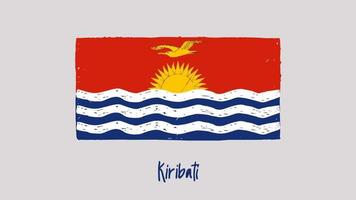 kiribati flag marker oder bleistiftskizze illustrationsvektor vektor