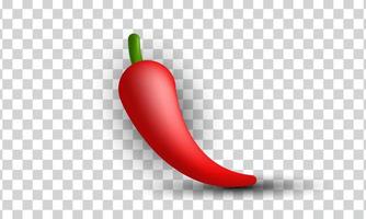 einzigartiges 3D-Icon-Design mit roten Chilis isoliert an vektor