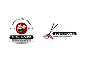 Sushi-Restaurant-Logo-Design-Vorlage. vektor