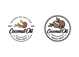 Kokosöl-Logo-Design-Vorlage. vektor