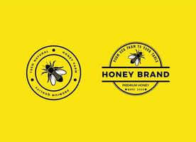 Designvorlage für das Logo der Honigfarm und des Bienenunternehmens. vektor