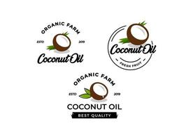 Kokosöl-Logo-Design-Vorlage. vektor