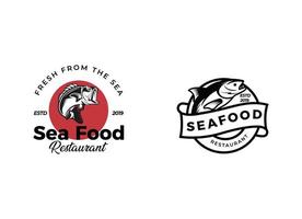 Logo-Design-Vorlage für Meeresfrüchte-Restaurants. vektor