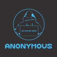 hacker anonym logotyp ikon enkel vektor platt design