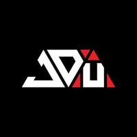 Jdu-Dreieck-Buchstaben-Logo-Design mit Dreiecksform. JDU-Dreieck-Logo-Design-Monogramm. jdu-Dreieck-Vektor-Logo-Vorlage mit roter Farbe. jdu dreieckiges Logo einfaches, elegantes und luxuriöses Logo. jdu vektor