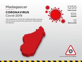 Madagaskar betroffene Landkarte des Coronavirus