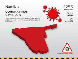 Namibia betroffene Landkarte des Coronavirus vektor